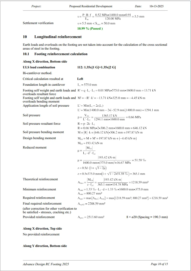 Slab design calculations