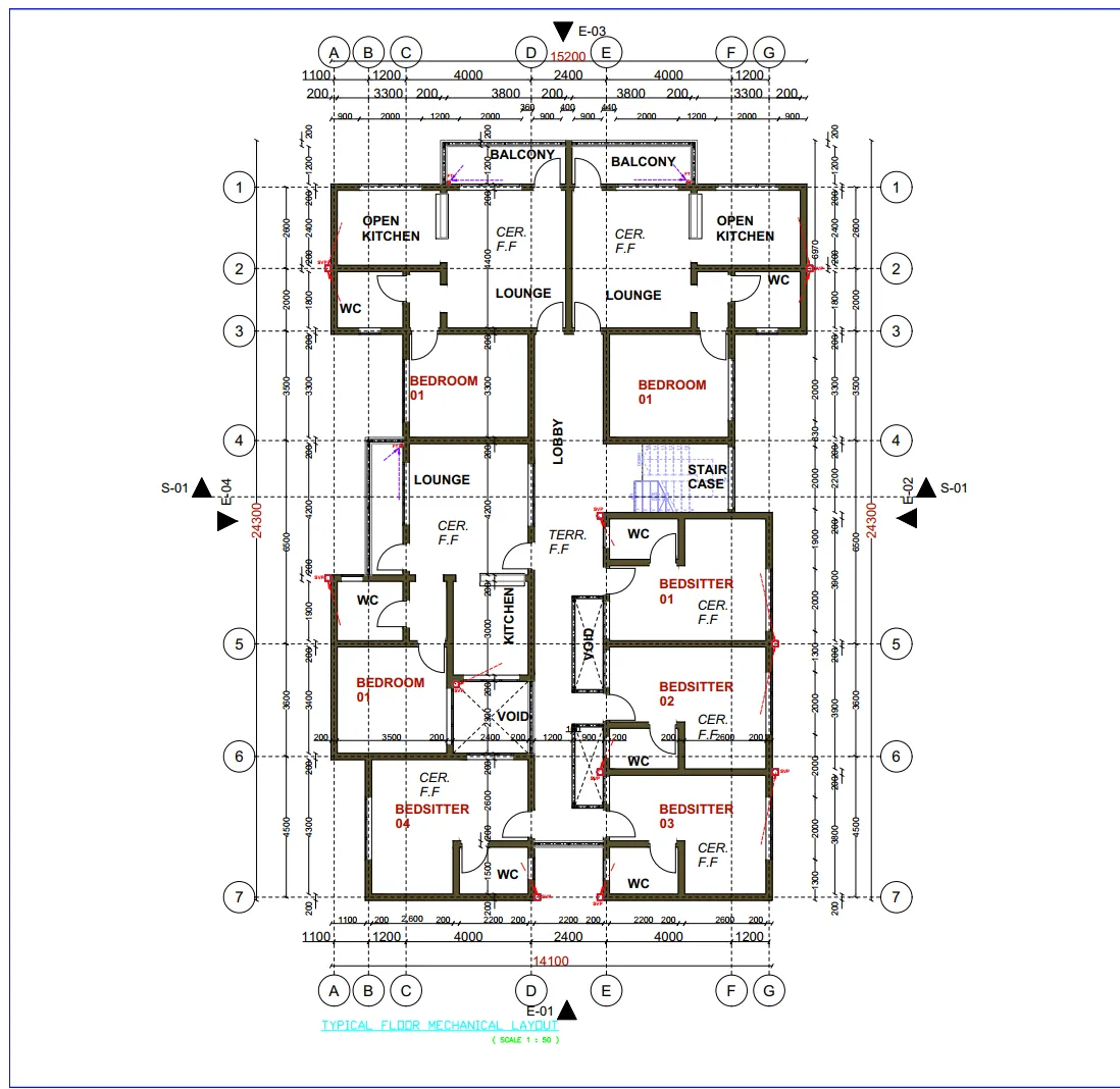 Plumbing and drainage layout